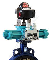 Hydraulic part-turn actuator for 90°-quarter turn valves (butterfly valves and ball valves)