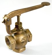 Flushing valve BGV 314022 PN16 DN 32 BSP 1 1/4" female spring-loaded with pedal, material: gunmetal Rg 5