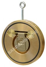 Sandwich check valves with spring for fastening between flanges, material: Gbz