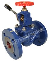 Self closing valve, flanged, face-to-face acc. to DIN PN16 straight type DN 32 with blocking device, material: nodular cast iron / stainless steel