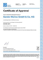 Sandermarine Certificate DIN ISO 9001